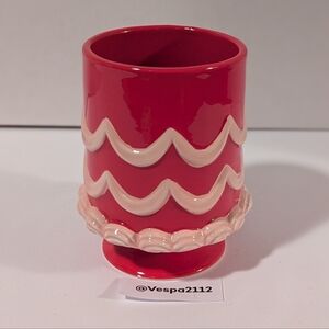 Target Bullseye Playground Valentines Frosted Cake Brush Holder Ceramic